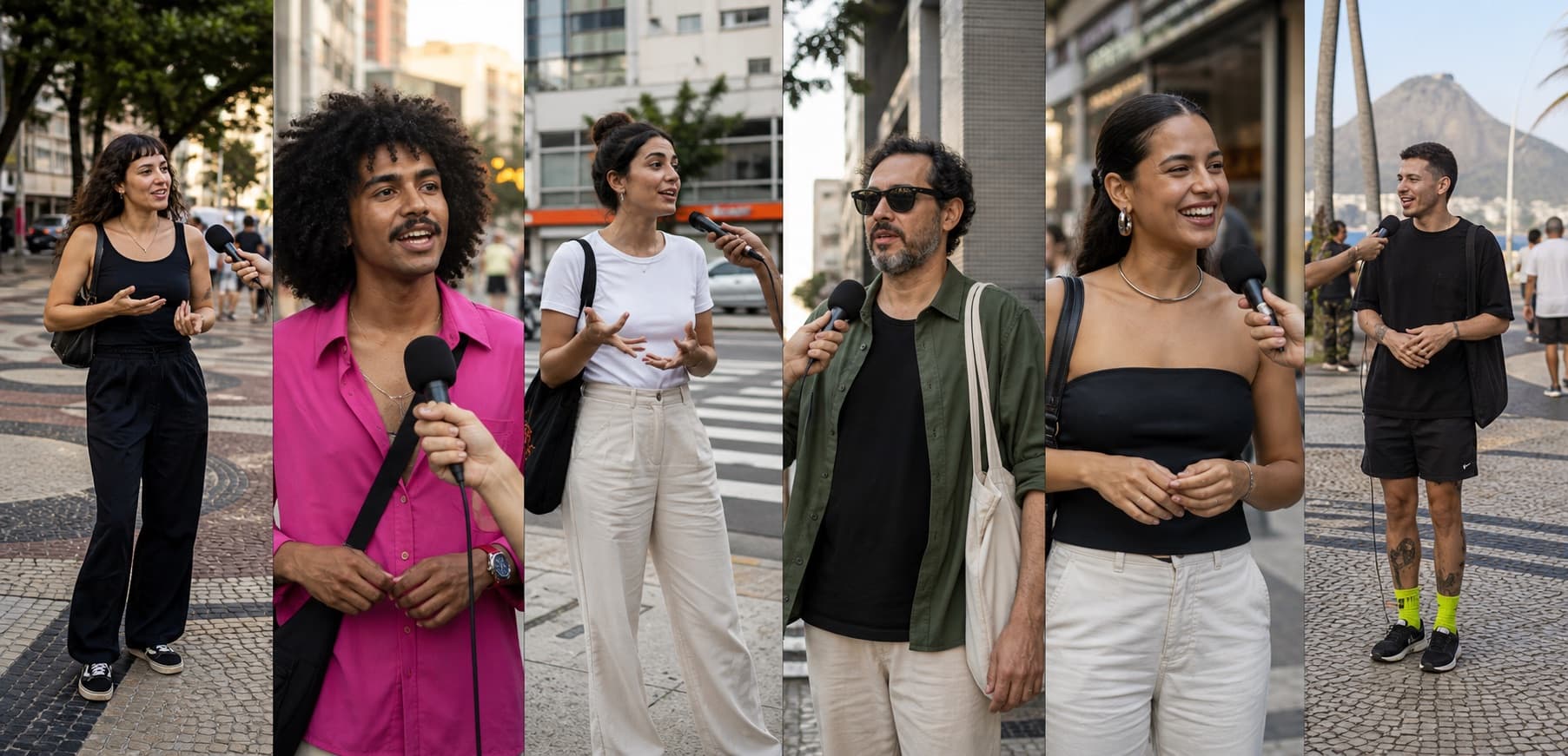Pessoas participam de entrevistas de rua produzidas pela Authentico